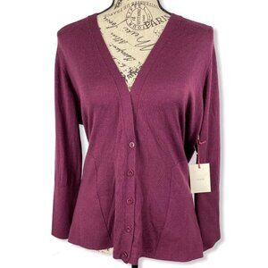 Lewit v-neck burgundy cardigan